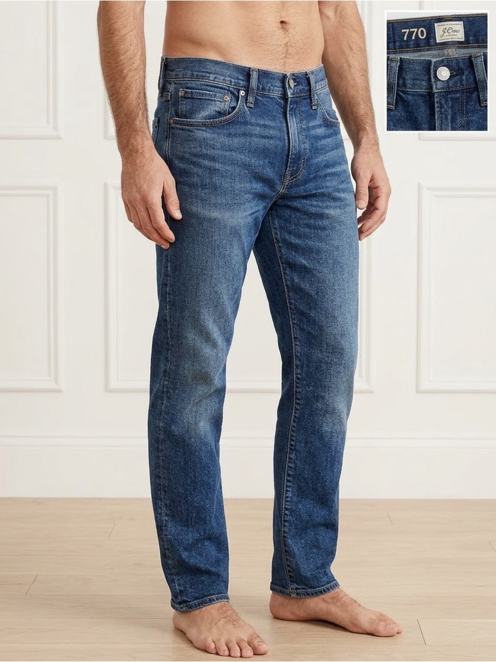 J Crew Mens 770 Medium Indigo Wash Jean